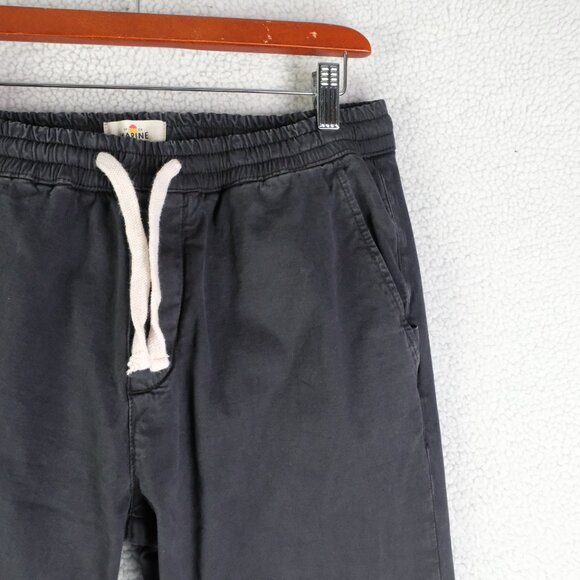 Marine Layer Sweatpants Mens Medium Black Slim Fit Heavyweight Cotton Drawstring - Picture 2 of 12